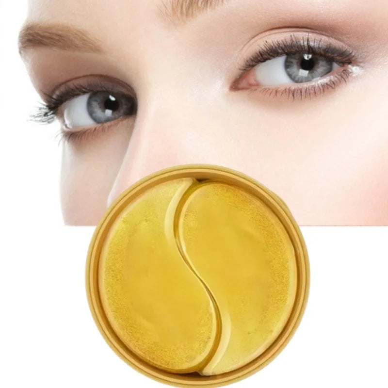 60-Piece Pack of Unisex Adult Gold Eye Patches, Moisturizing Eye Patches Rich in Collagen and Hyaluronic Acid, Alcohol-Free, Suitable for All Skin Types, to Help You Create a Firm and Radiant Eye Area.