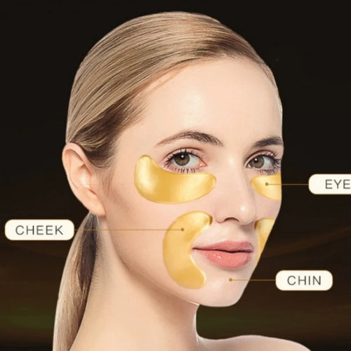 60-Piece Pack of Unisex Adult Gold Eye Patches, Moisturizing Eye Patches Rich in Collagen and Hyaluronic Acid, Alcohol-Free, Suitable for All Skin Types, to Help You Create a Firm and Radiant Eye Area.