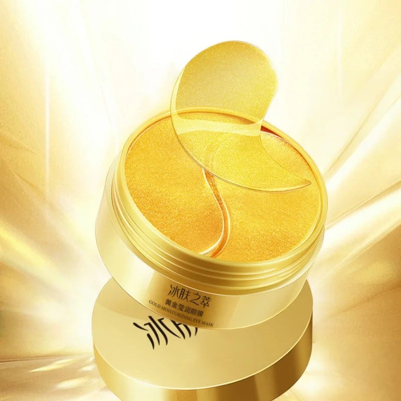 60-Piece Pack of Unisex Adult Gold Eye Patches, Moisturizing Eye Patches Rich in Collagen and Hyaluronic Acid, Alcohol-Free, Suitable for All Skin Types, to Help You Create a Firm and Radiant Eye Area.